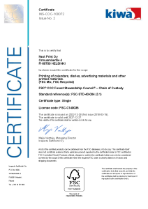 Next Print FSC sertifikaatti